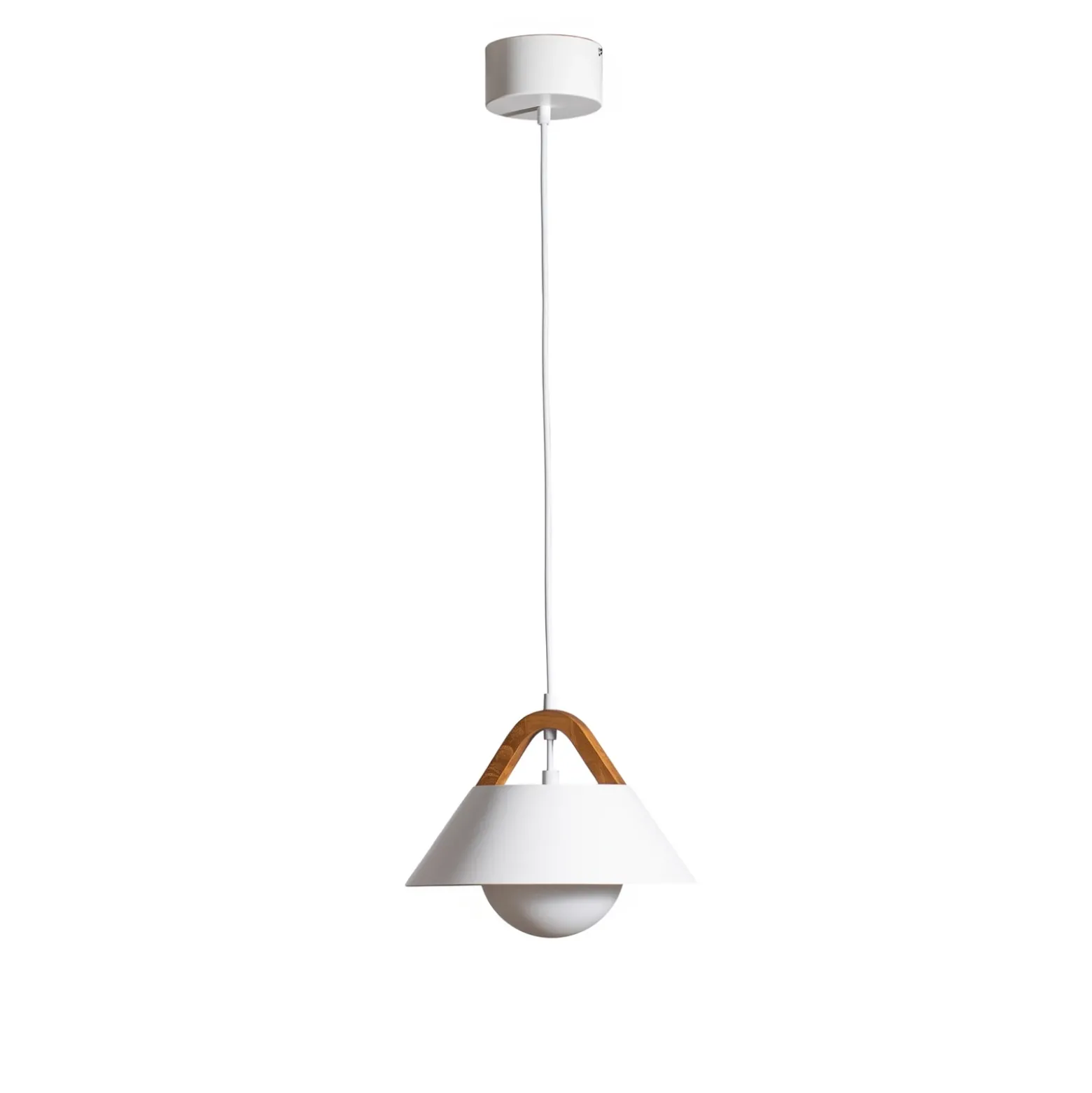 Lámpara colgante Funda, blanca, Ø 30 cm, 1 luz, metal/vidrio