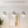 Lámpara colgante Funda, blanca, longitud 110 cm, 3 luces, metal/cristal