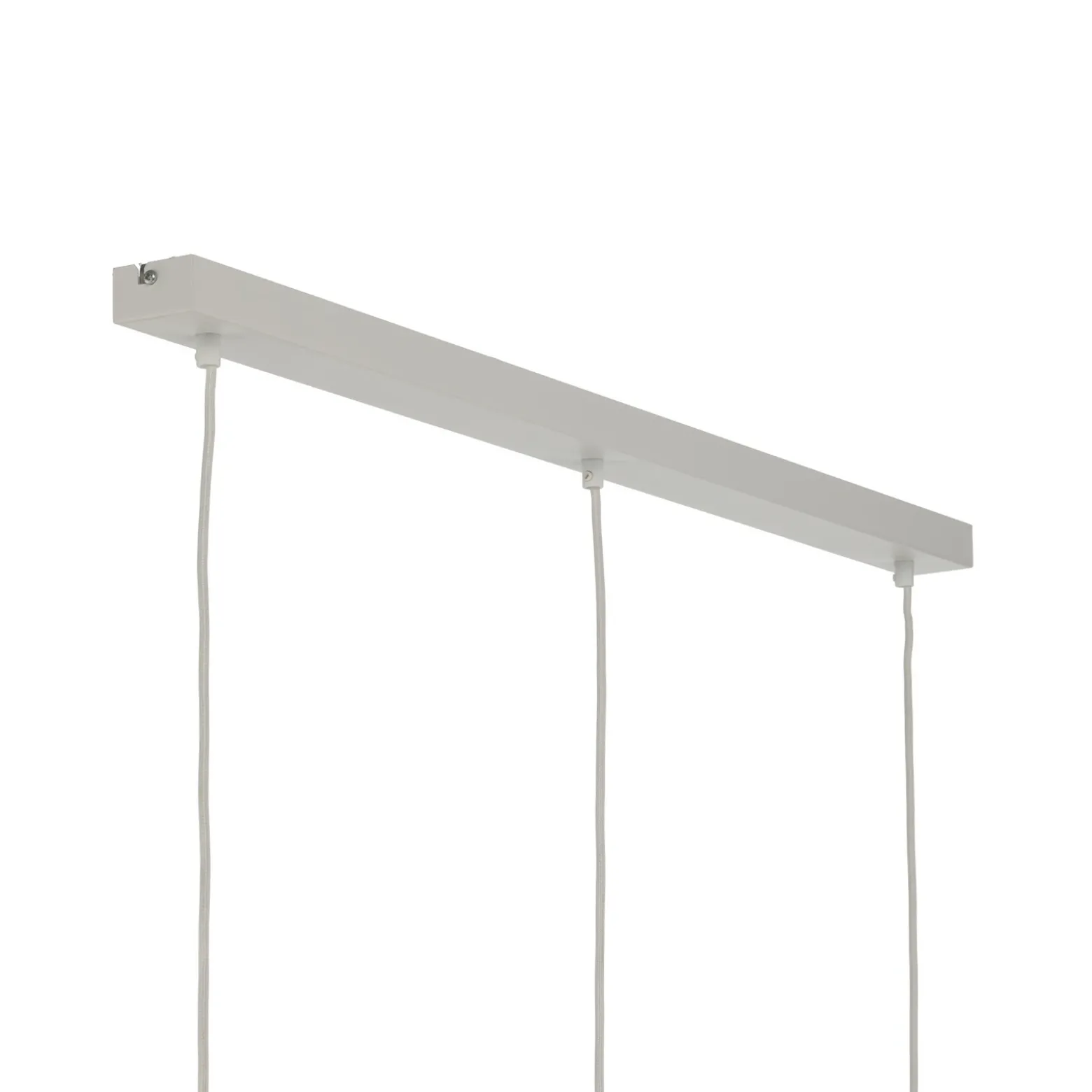 Lámpara colgante Funda, blanca, longitud 110 cm, 3 luces, metal/cristal