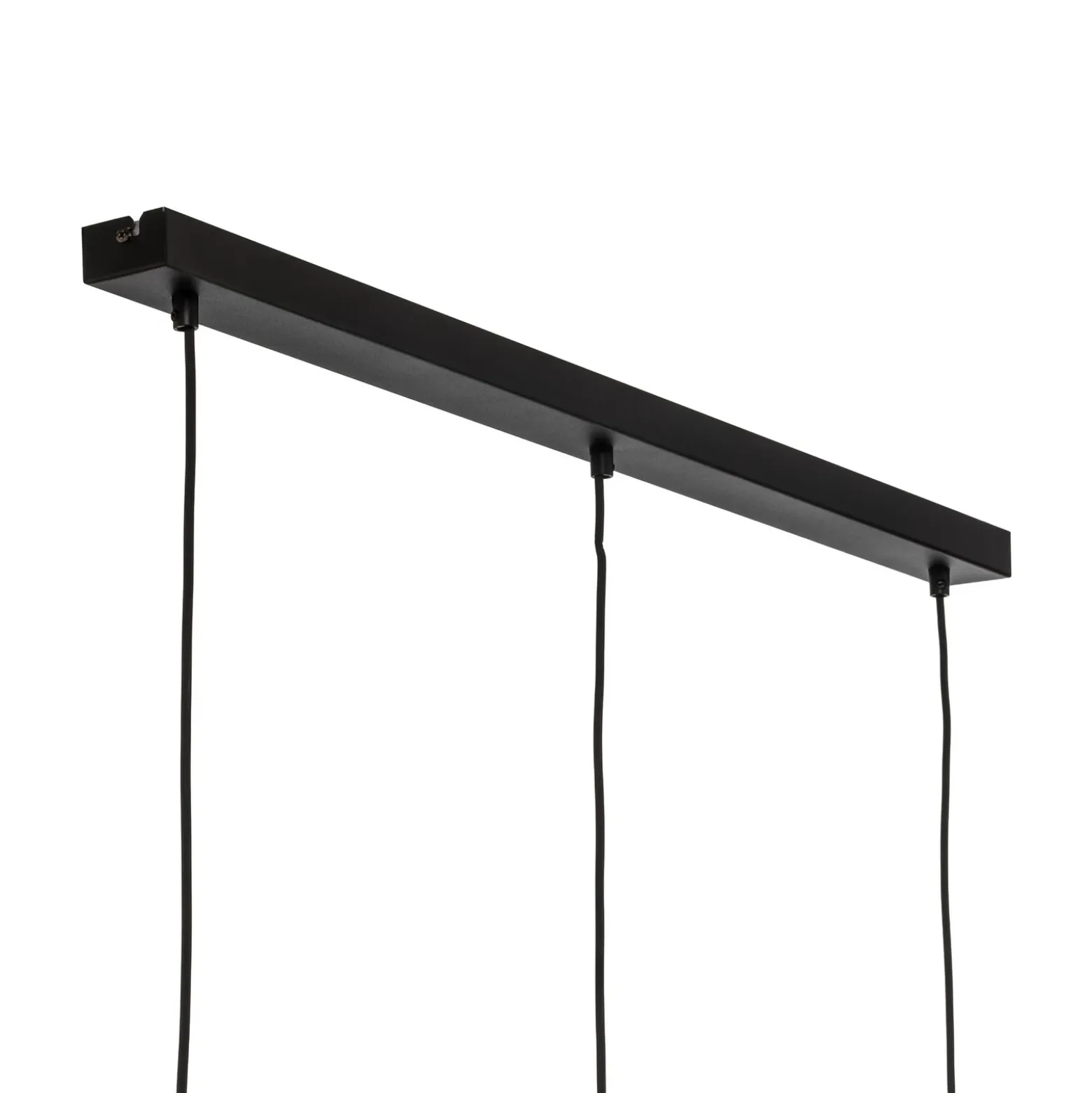 Lámpara colgante Funda, negra, longitud 110 cm, 3 luces, metal/cristal