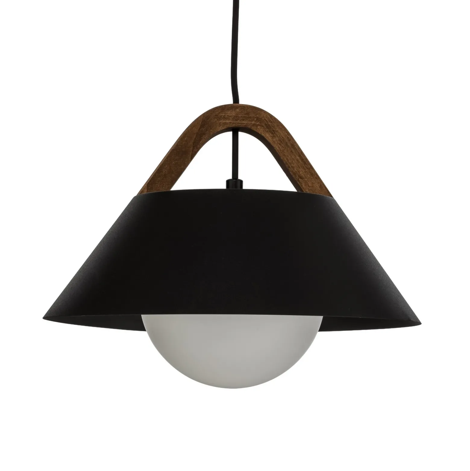 Lámpara colgante Funda, negra, longitud 110 cm, 3 luces, metal/cristal