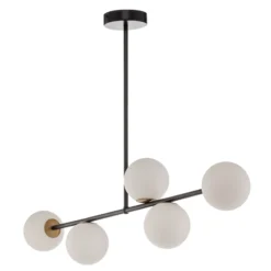 Lámpara colgante Gama 5, 5 luces, negro
