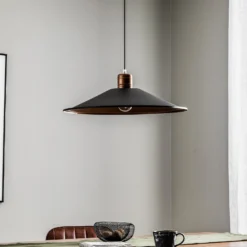 Lámpara colgante Garret I en marrón oscuro/cobre Ø 50 cm