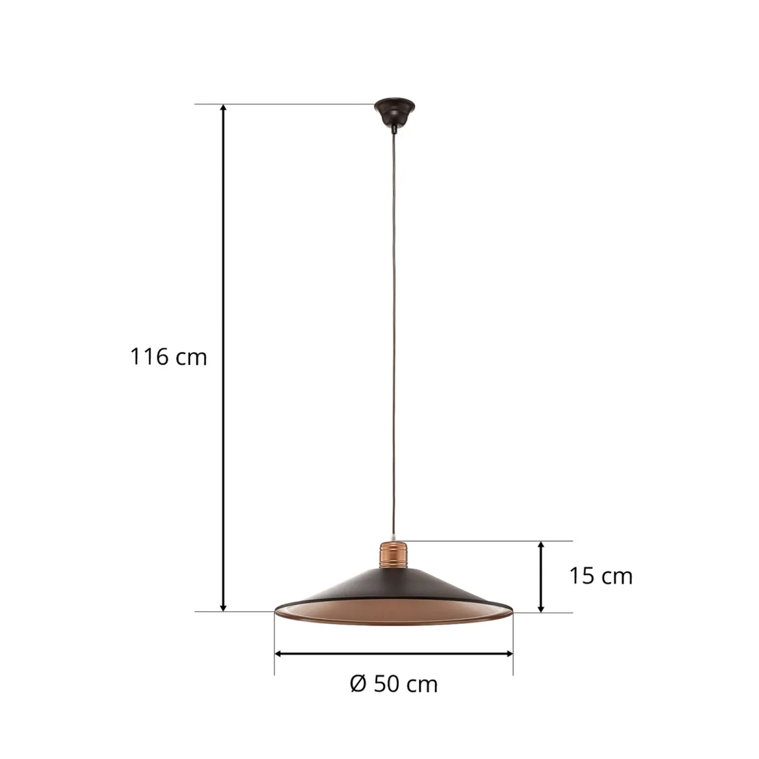 Lámpara colgante Garret I en marrón oscuro/cobre Ø 50 cm