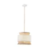 Lámpara colgante Gazebo, natural/beige, Ø 26 cm, ratán/tela