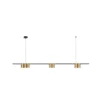 Lámpara colgante Genesis, aluminio negro/dorado, 7 x GU10, longitud 150 cm