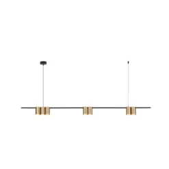 Lámpara colgante Genesis, aluminio negro/dorado, 7 x GU10, longitud 150 cm
