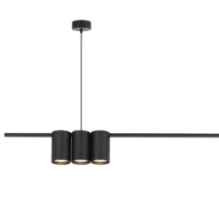 Lámpara colgante Genesis, aluminio, negro, 5 x GU10, longitud 100 cm