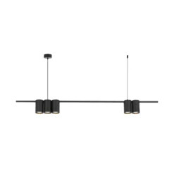 Lámpara colgante Genesis, aluminio, negro, 5 x GU10, longitud 100 cm