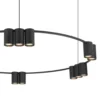Lámpara colgante Genesis, aluminio, negro, 15 x GU10, Ø 100 cm
