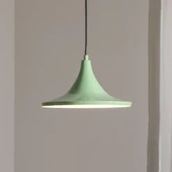 Lámpara colgante Genisy, verde menta, Ø 31 cm, metal, E27