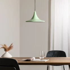 Lámpara colgante Genisy, verde menta, Ø 31 cm, metal, E27
