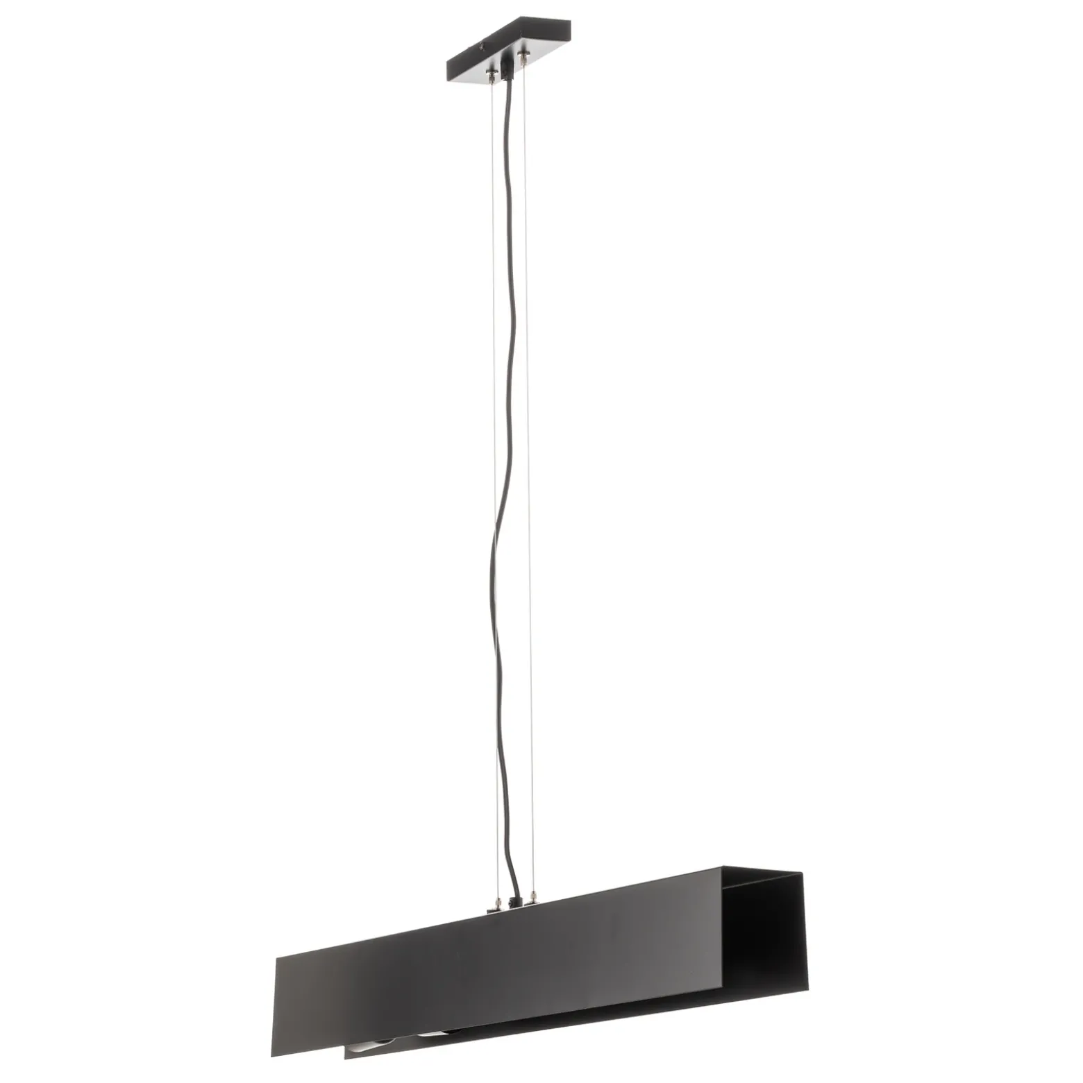 Lámpara colgante Gentor 4, longitud 96 cm en negro