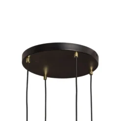 Lámpara colgante Glassy, 4 luces, redonda, negro/ópalo