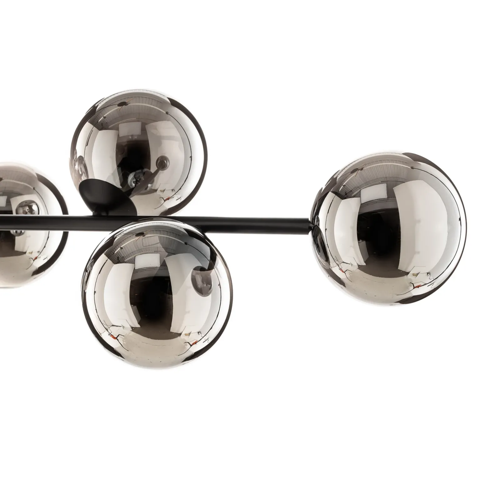 Lámpara colgante Glassy, 8 luces, negro, grafito, cristal, E14