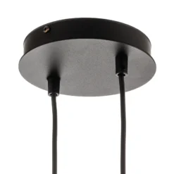 Lámpara colgante Glassy, 6 luces, negro, grafito, cristal, 110 cm