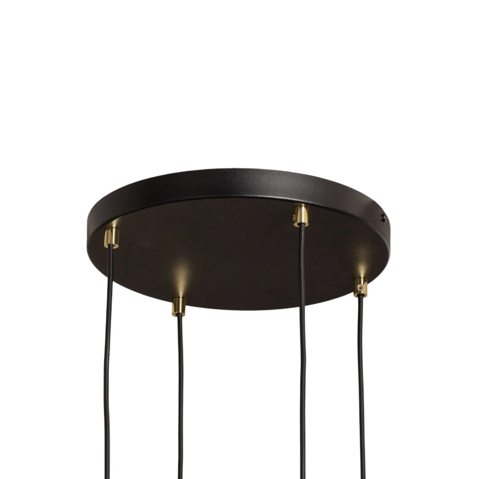 Lámpara colgante Glassy, 4 luces, redonda, negro/ópalo