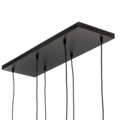 Lámpara colgante Glassy, 6 luces, negro, grafito, cristal, 75 cm