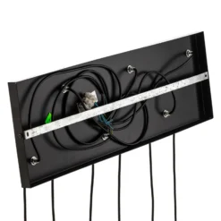 Lámpara colgante Glassy, 6 luces, negro, grafito, cristal, 75 cm