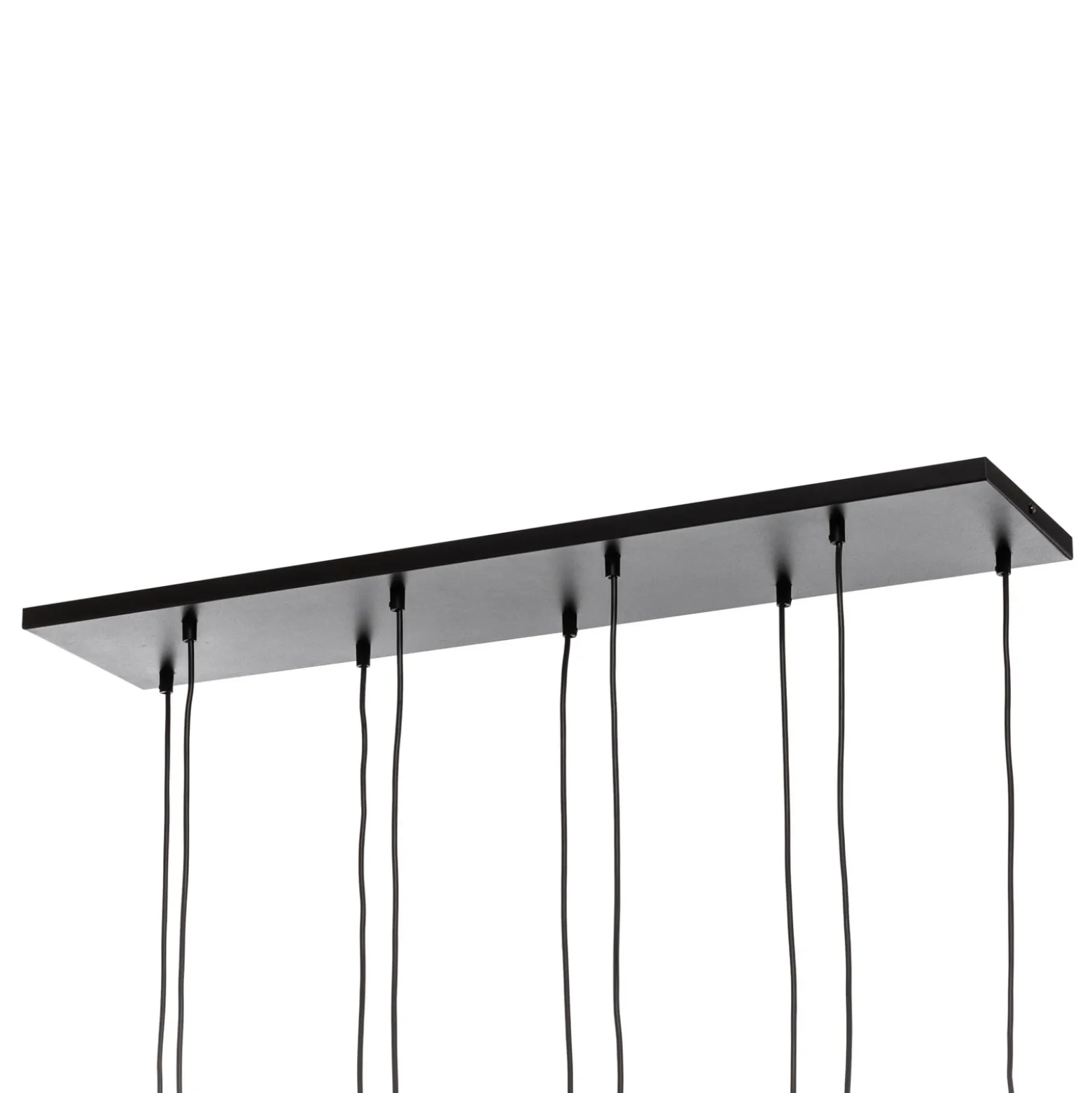 Lámpara colgante Glassy, 9 luces, negro, grafito/ámbar/transparente, E14