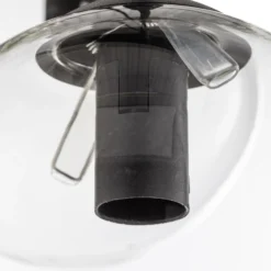 Lámpara colgante Glassy, 9 luces, negro, grafito/ámbar/transparente, E14