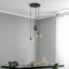 Lámpara colgante Glassy, 3 luces, redonda, grafito/ámbar/transparente, vidrio