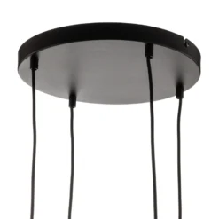 Lámpara colgante Glassy, 4 luces, negro, grafito, cristal, E14