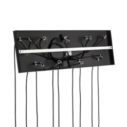 Lámpara colgante Glassy, 9 luces, negro, grafito, cristal, E14