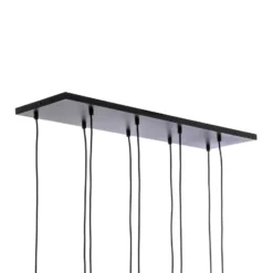 Lámpara colgante Glassy, 9 luces, negro, grafito, cristal, E14