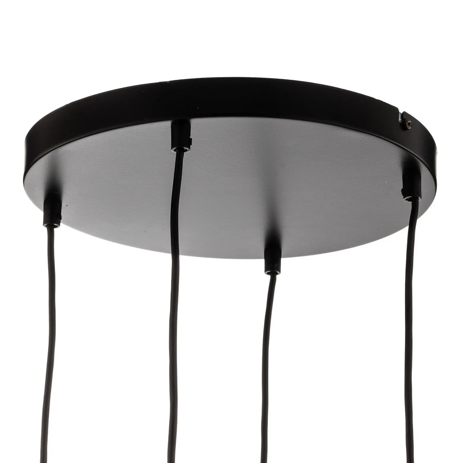 Lámpara colgante Glassy, 4 luces, negro, grafito/ámbar/transparente, E14