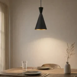 Lámpara colgante Glenora, negra, Ø 18 cm, metal, E27