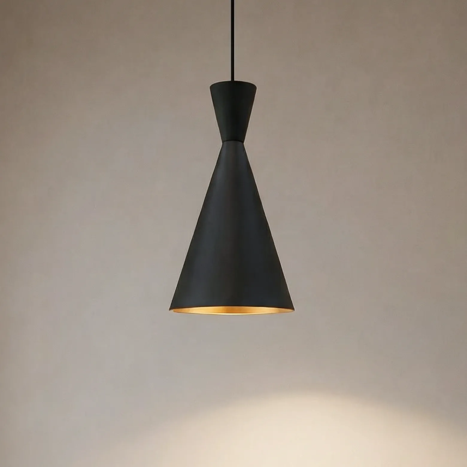 Lámpara colgante Glenora, negra, Ø 18 cm, metal, E27