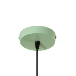 Lámpara colgante Glenora, verde menta/blanco, metal, Ø 18 cm