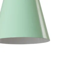 Lámpara colgante Glenora, verde menta/blanco, metal, Ø 18 cm