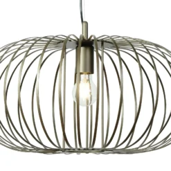 Lámpara colgante Globe, café, Ø 51 cm, metal, 1 luz, E27