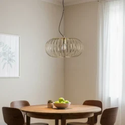 Lámpara colgante Globe, Ø 51 cm, color dorado, 1 luz, E27