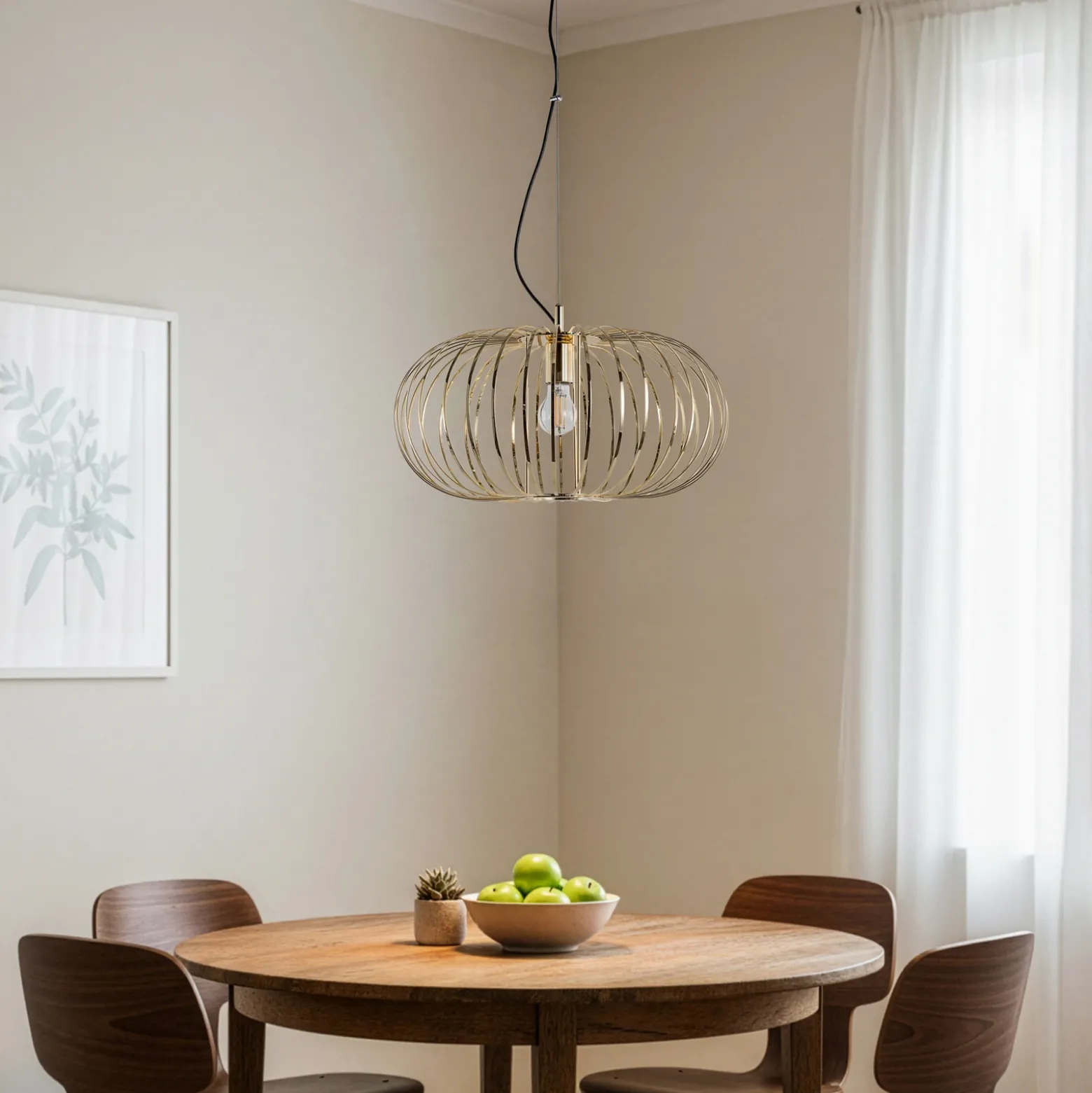 Lámpara colgante Globe, Ø 51 cm, color dorado, 1 luz, E27
