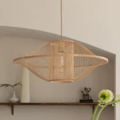 Lámpara colgante GOOD & MOJO Maui, color natural, Ø 70 cm, bambú, E27