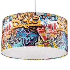 Lámpara colgante «Graffiti» con estampado fotográfico a todo color