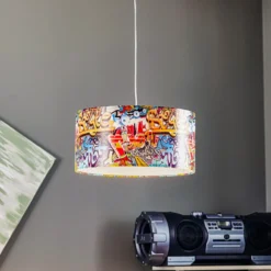 Lámpara colgante «Graffiti» con estampado fotográfico a todo color