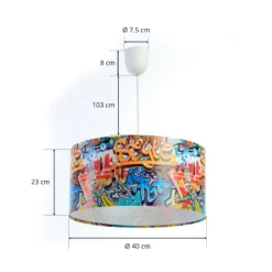 Lámpara colgante «Graffiti» con estampado fotográfico a todo color