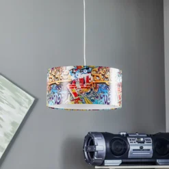 Lámpara colgante «Graffiti» con estampado fotográfico a todo color