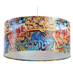 Lámpara colgante «Graffiti» con estampado fotográfico multicolor