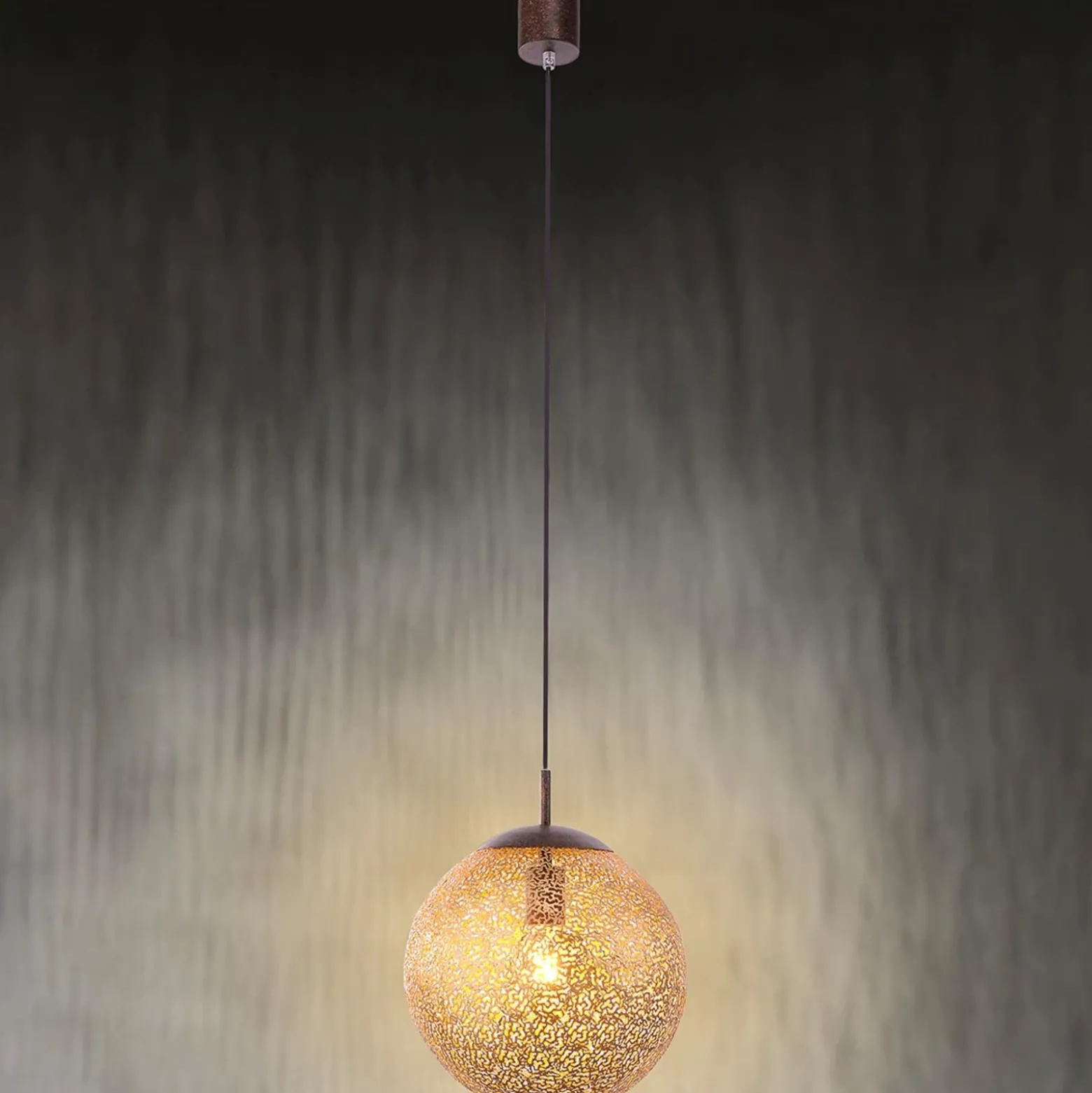 Lámpara colgante Greta de Paul Neuhaus, Ø 30 cm, color dorado, metal