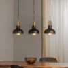 Lámpara colgante Gubo, 3 luces, negro