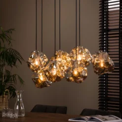 Lámpara colgante Guldenthal, vidrio, 7 luces