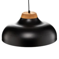 Lámpara colgante Gus con pantalla metálica, negro