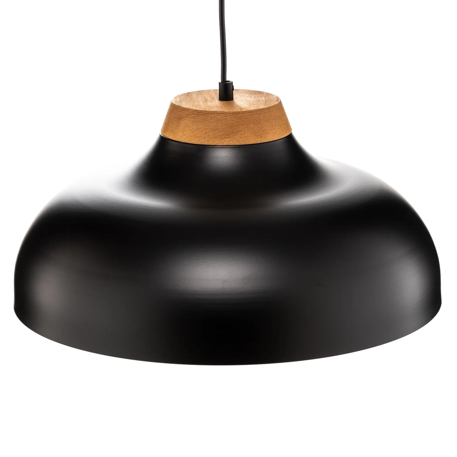 Lámpara colgante Gus con pantalla metálica, negro