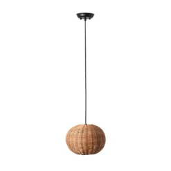 Lámpara colgante Haka con pantalla de ratán, Ø 25 cm