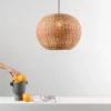 Lámpara colgante Haka con pantalla de ratán, Ø 53 cm